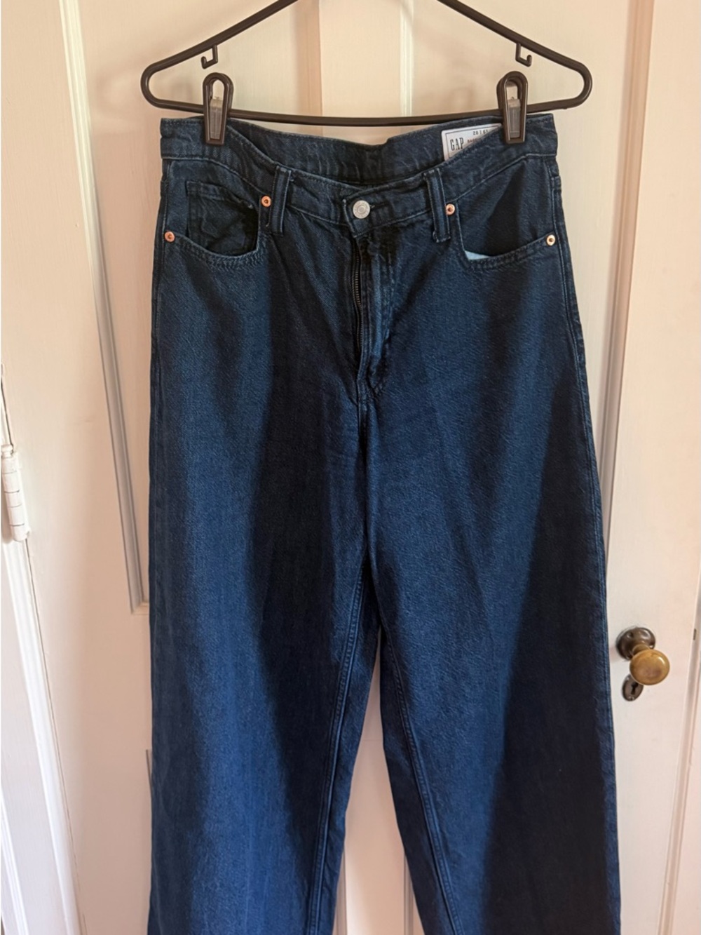 GAP Wide-Leg High-Rise Jeans in Deep Blue Denim - Picture 2 of 4